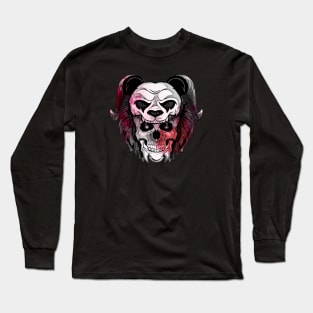 Red Panda Gothic Skull Long Sleeve T-Shirt